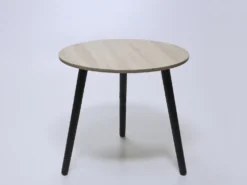 MESA AUXILIAR REDONDA 48CM MADERA PATA NEGRA