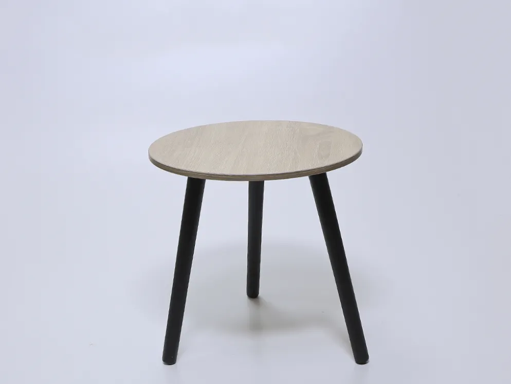 MESA AUXILIAR REDONDA 39CM MADERA PATA NEGRA