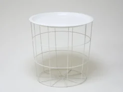 MESA AUX METAL CREMA Ø40X40CM