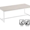 MESA CENTRO METAL/MADERA BLANCA 100X50X36CM