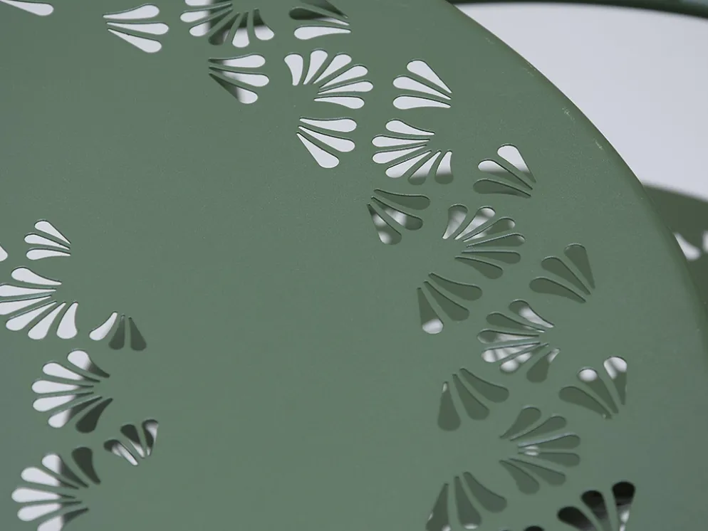 MESA + 2 SILLAS METAL VERDE