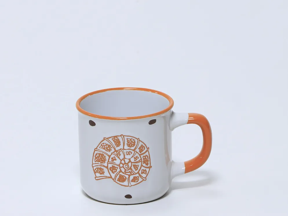 MUG GRES CARACOLA NARANJA 330ML