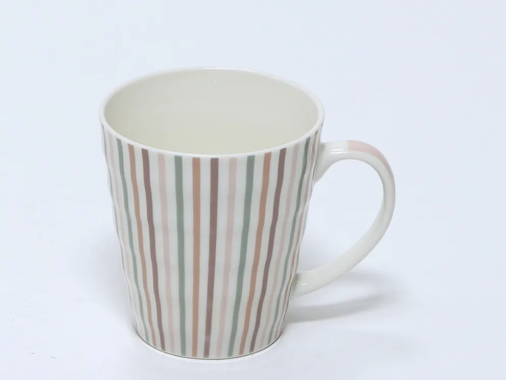 MUG 340ML RAYADA ROSA GRIS