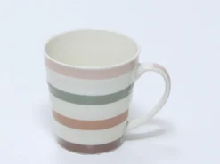 MUG 340ML RAYAS ROSA GRIS