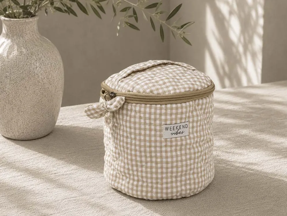 NECESER VICHY BEIGE REDONDO