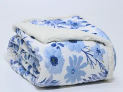 PLAID AZUL 220X240 FLORES