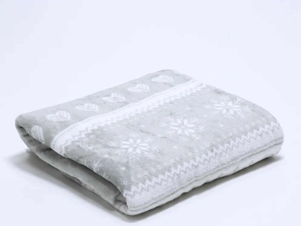 PLAID 150X200 MICROLINA DISEÑO GRIS