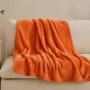 PLAID 130X160 OTOÑO NARANJA
