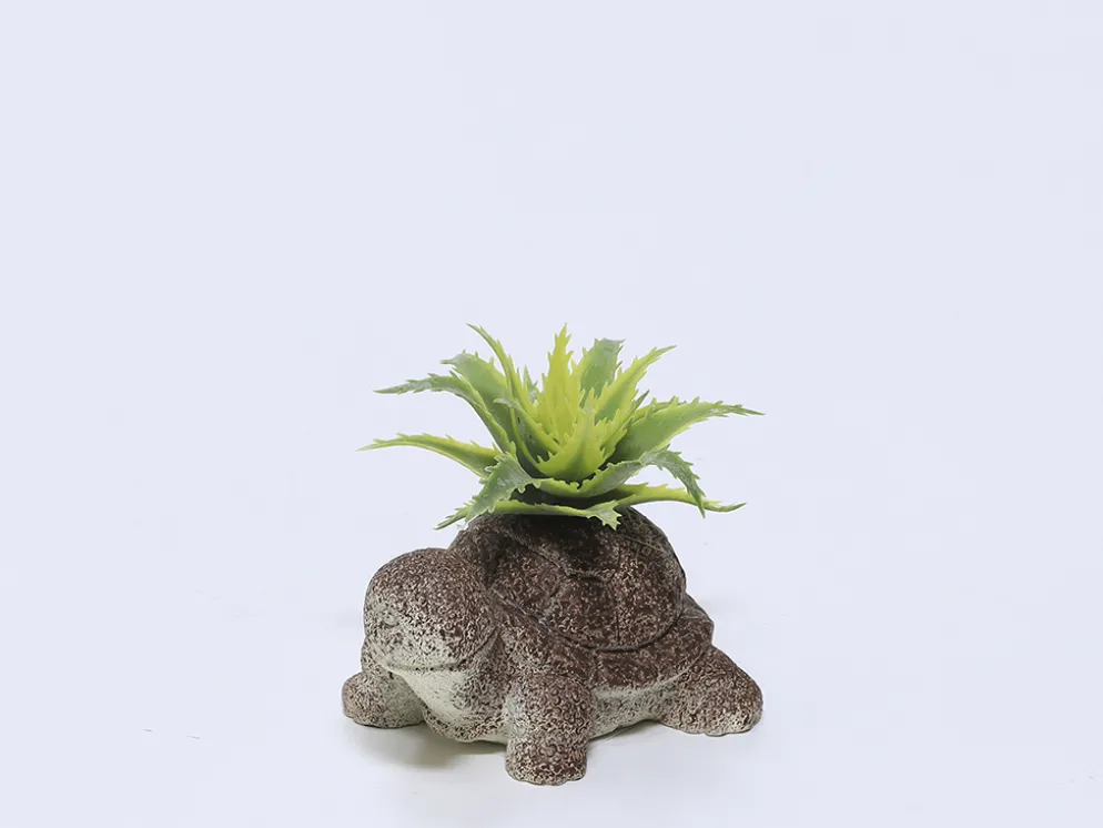 PLANTA MACETA CEMENTO TORTUGA 9X7X7