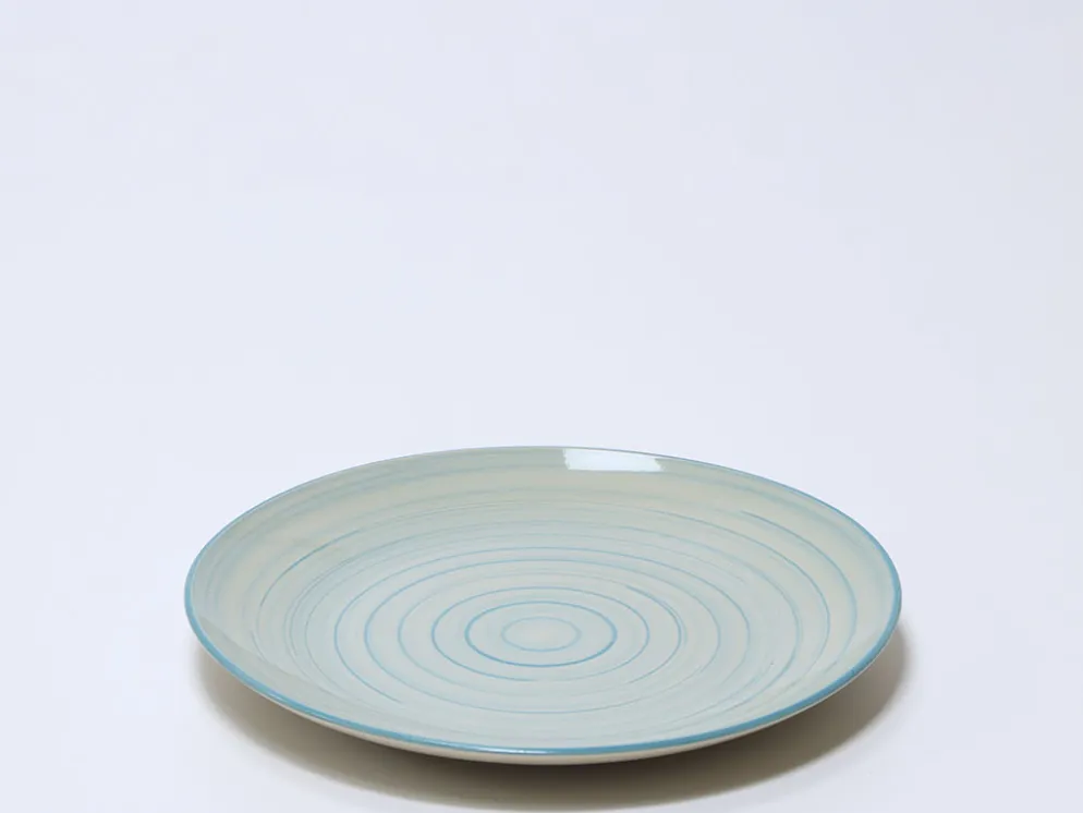 PLATO LLANO Ø27CM ESPIRAL AZUL