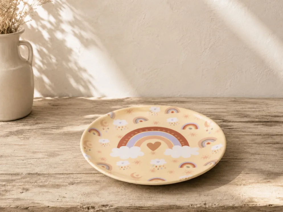 PLATO MELAMINA 21CM ARCO IRIS