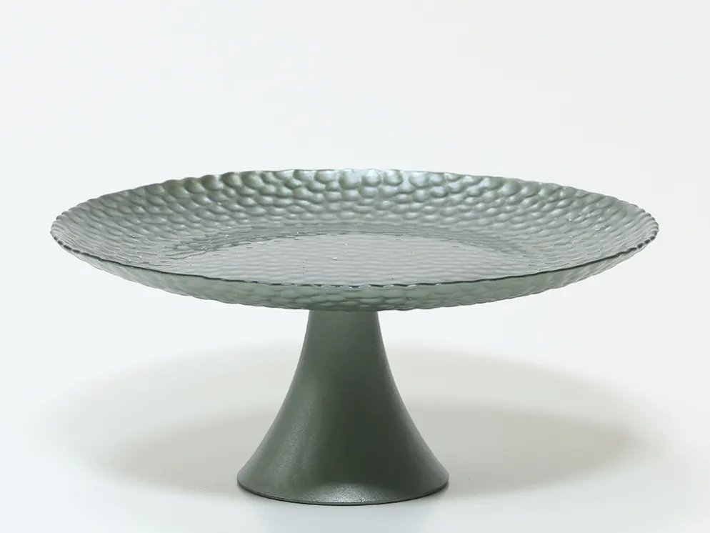 PLATO TARTA CRISTAL VERDE 28CM
