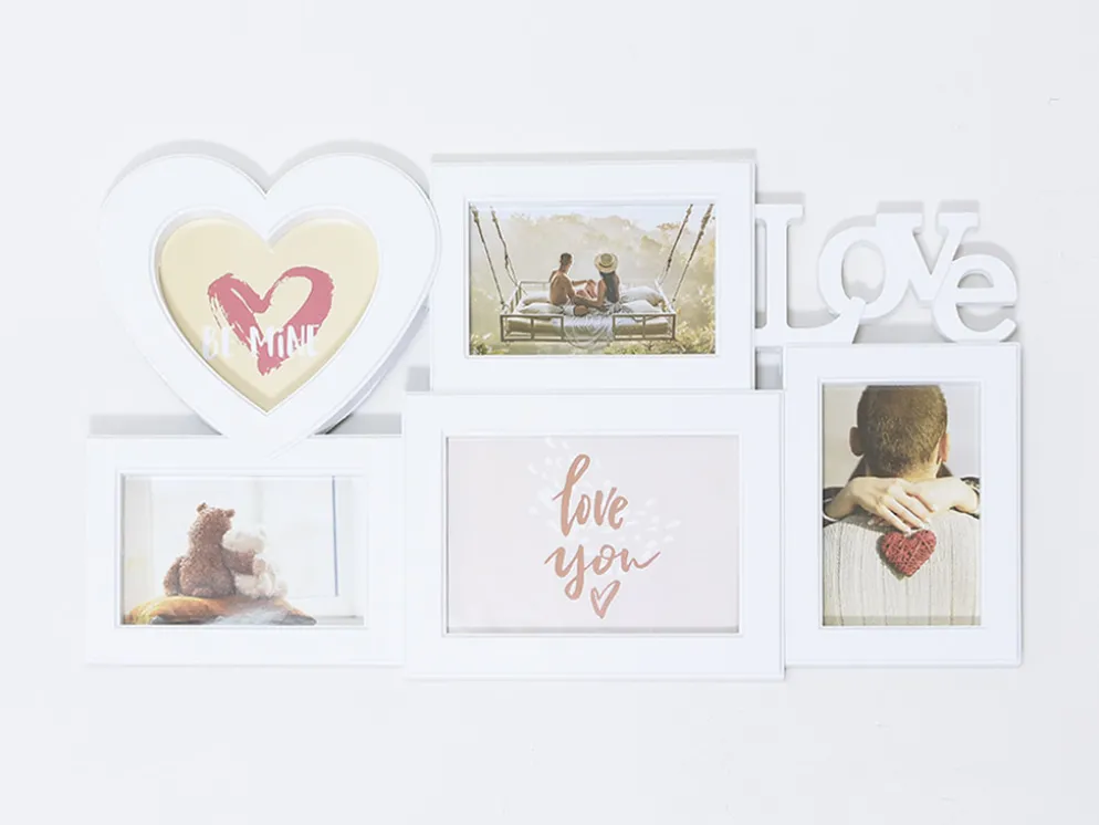 PORTAFOTOS MULTIPLE LOVE 5F BLANCO
