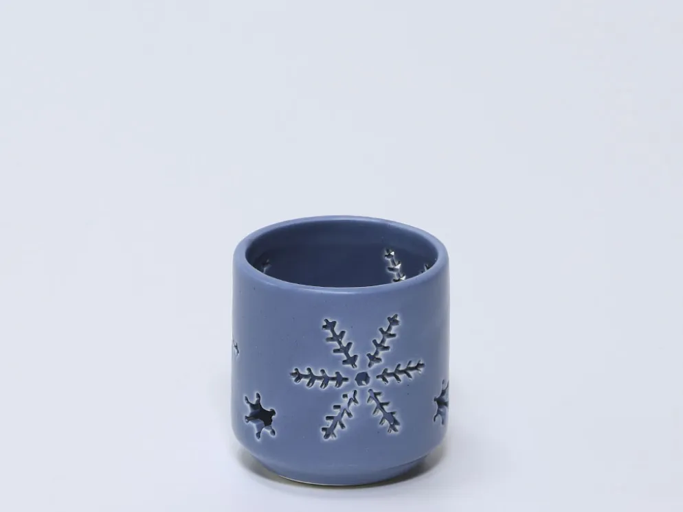 PORTAVELAS COPO NIEVE A AZUL Ø8CM