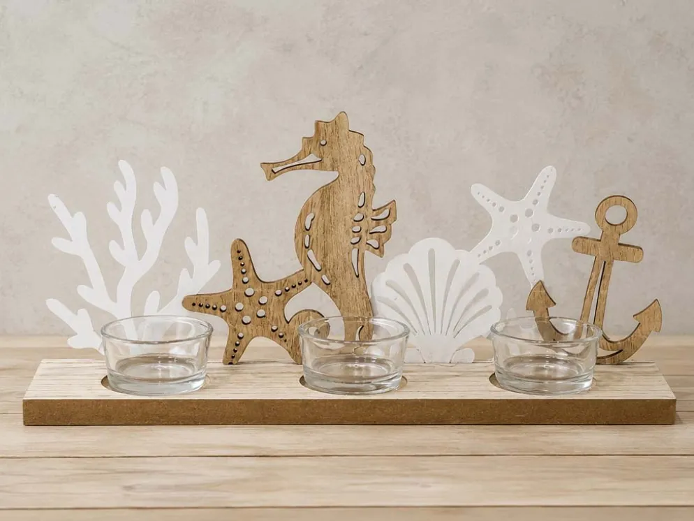 PORTAVELAS MARINO 3 VELAS B 30X7X14