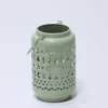 PORTAVELAS METAL Ø12.5X23CM VERDE CLARO