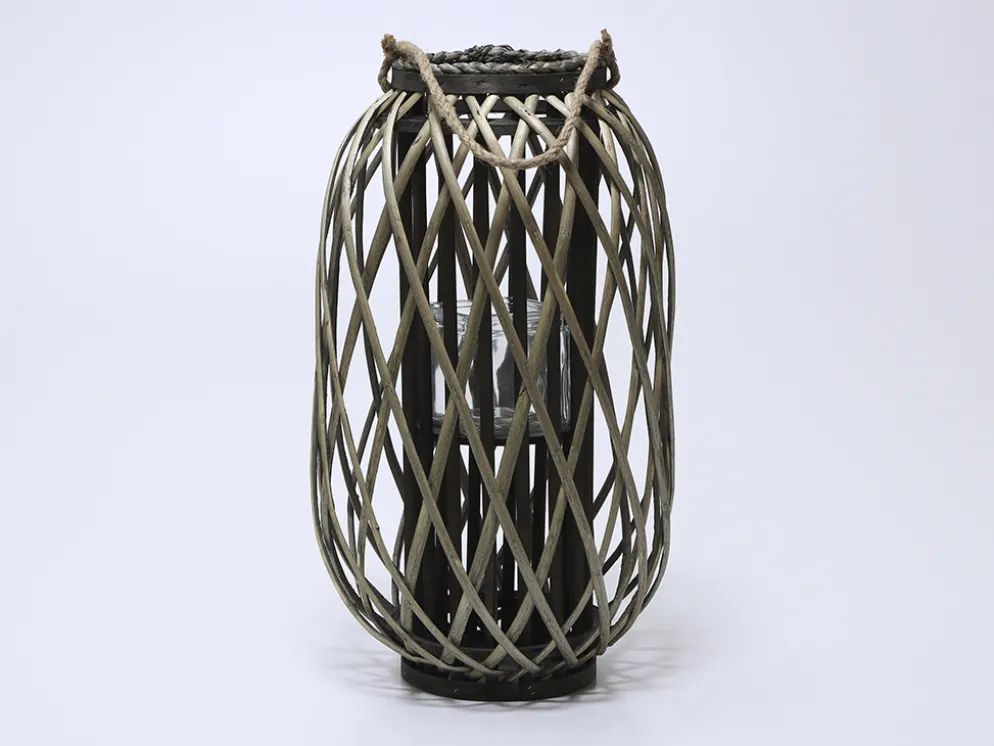 PORTAVELAS MIMBRE NATURAL 53CM