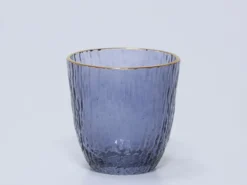 PORTAVELAS TALLADO AZUL Ø9CM