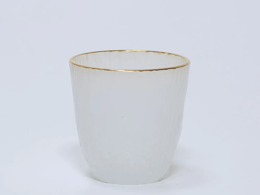 PORTAVELAS TALLADO BLANCO Ø9CM