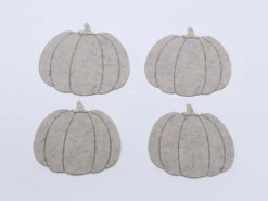 POSAVASOS CALABAZA FIELTRO SET 4 CREMA