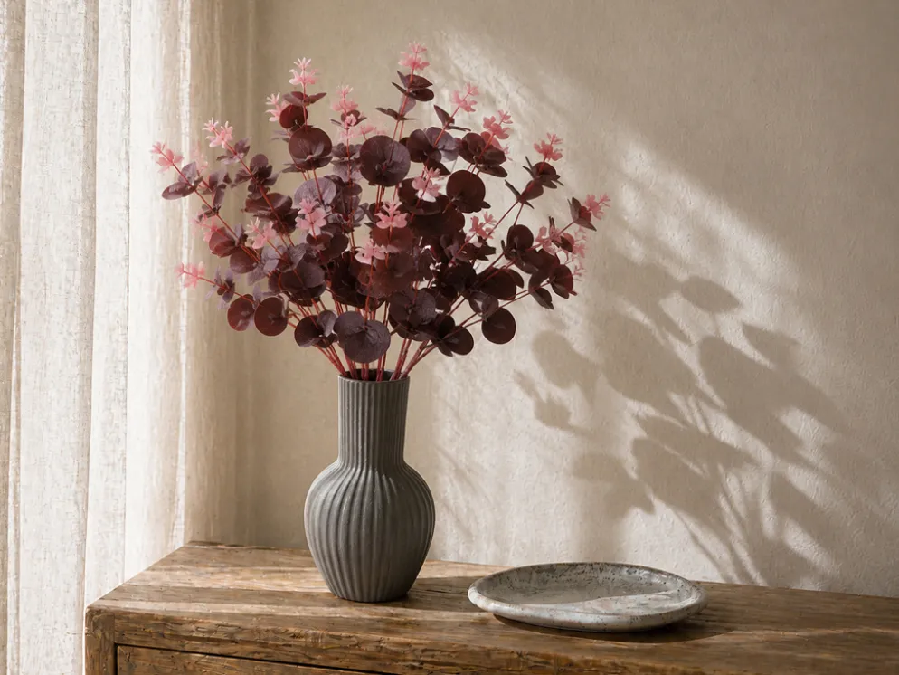 RAMO EUCALIPTO TELA PURPURA 49CM