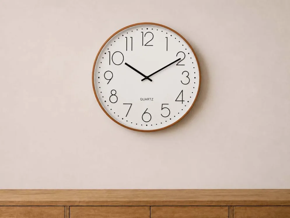 RELOJ PARED Ø 50CM COLOR NOGAL
