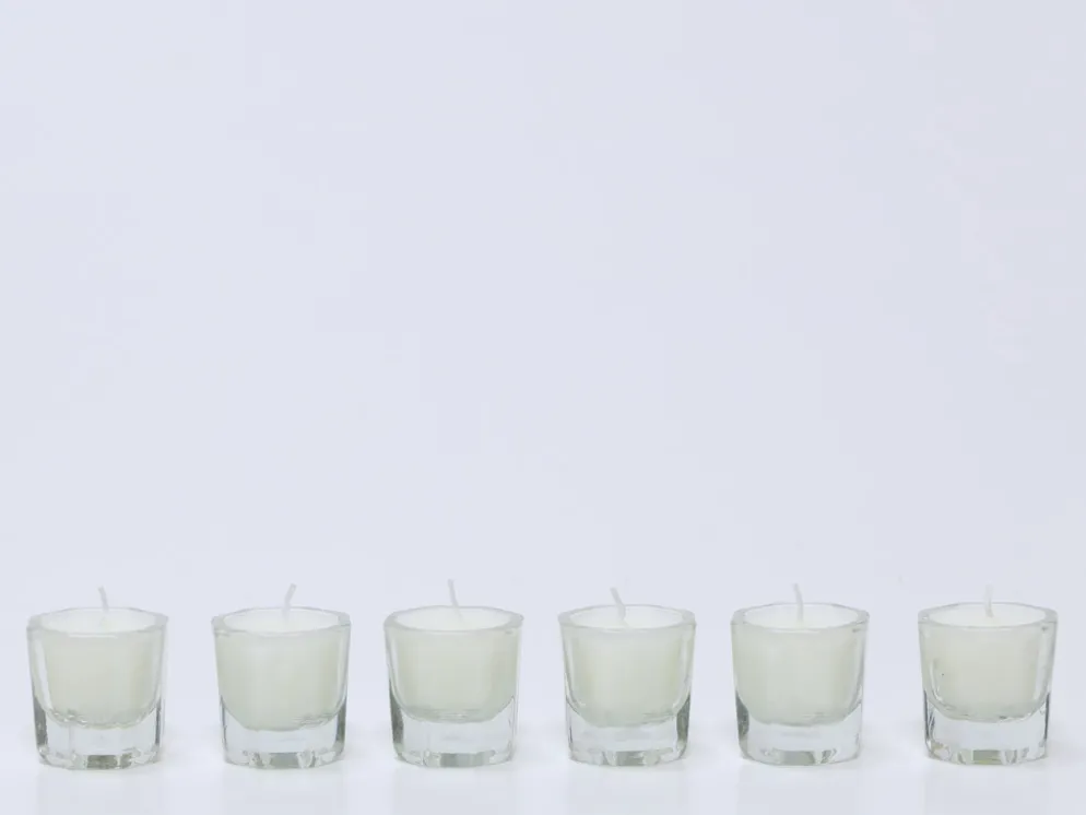 SET 6 VELAS CRISTAL MARFIL