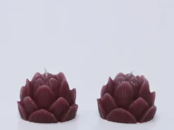 SET 2 VELAS FLOR BURDEOS Ø6CM