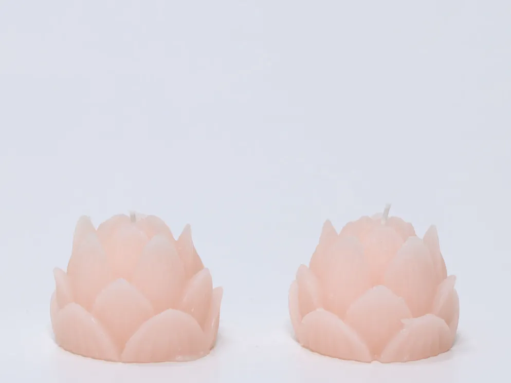 SET 2 VELAS FLOR ROSA Ø6CM
