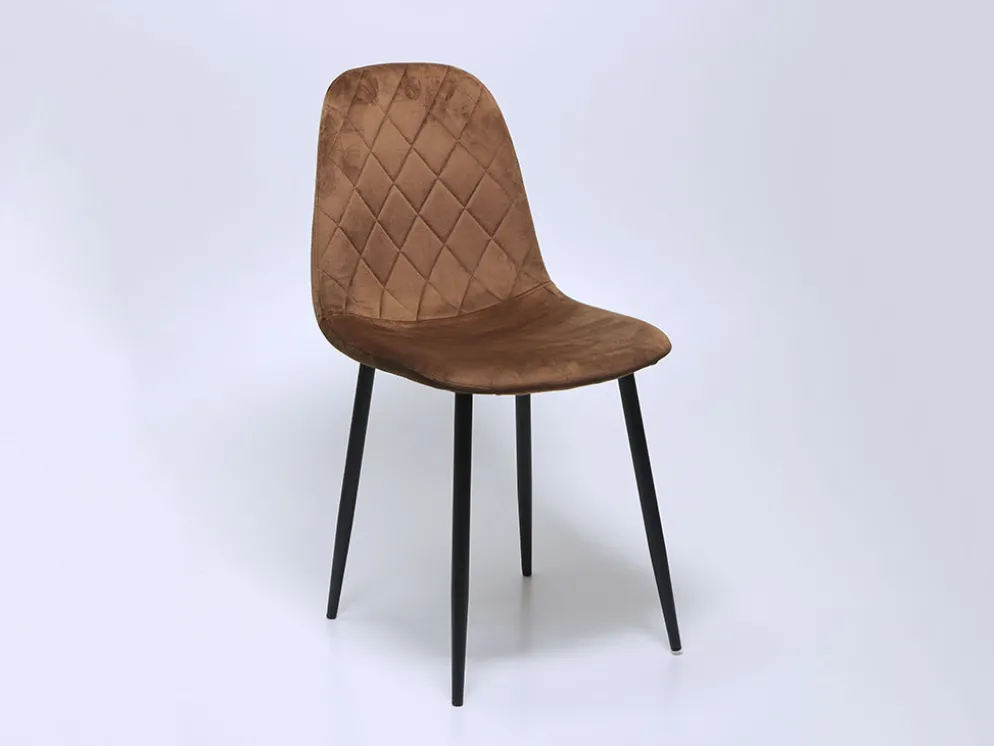 SILLA TERCIOPELO MARRON 43X51X86CM