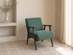 SILLON VINTAGE CHENILLA VERDE 67X79X84