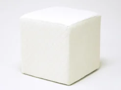 TABURETE PUFF CUAD CREMA ROMBO 34X34X30CM
