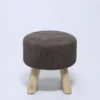 TABURETE PUFF MARRÓN TERCIOPELO 28X30