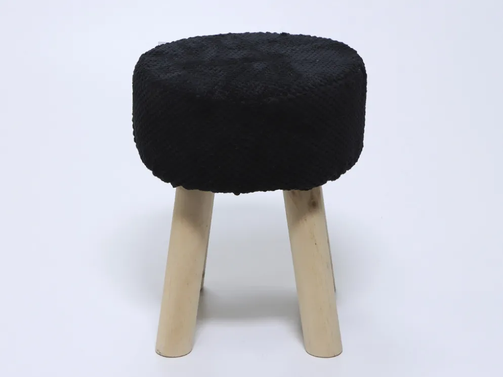 TABURETE PUFF 28.5X34.5 NEGRO