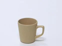 TAZA DESAYUNO RAYAS BEIGE 420ML