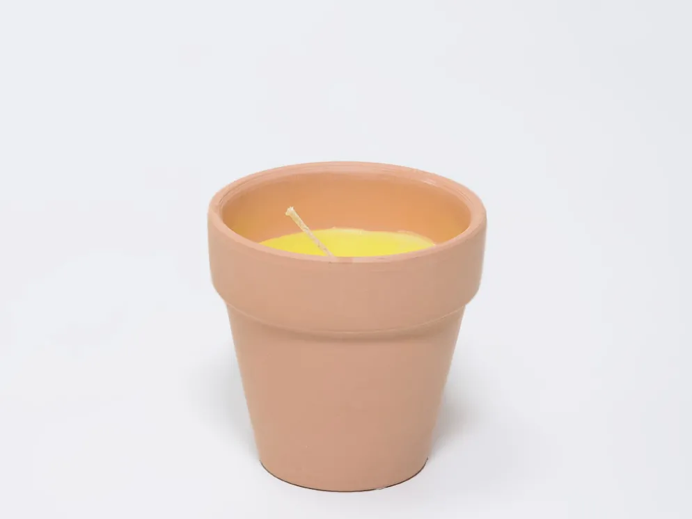 VASO VELA BARRO CITRONELA Ø8X8CM