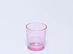VASO VIDRIO RAYAS 360ML ROSA