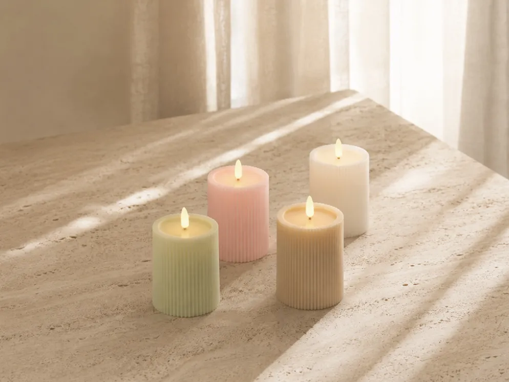 VELA LED 10CM PASTEL BLANCA