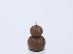 VELA LED DOBLE BOLA 12CM NATURAL