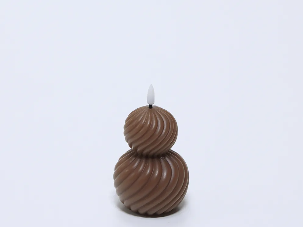VELA LED DOBLE BOLA 12CM NATURAL